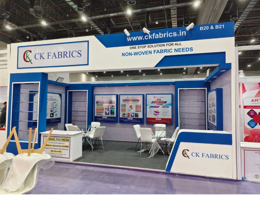 MARK Events & Exhibitions | #1 Event Management Company in Hyderabad 16 CK Fabrics exhibition stall built by MARK Events, stall B20-B21