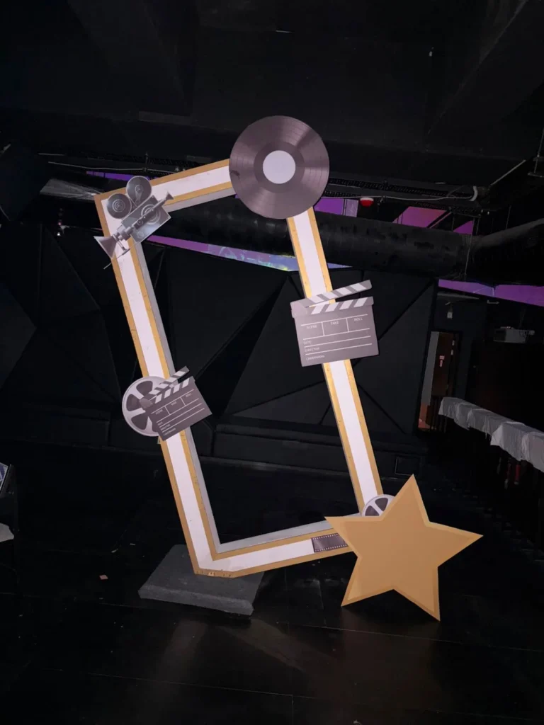 MARK Events & Exhibitions | #1 Event Management Company in Hyderabad 28 Movie-themed selfie frame prop fabricated by MARK Events