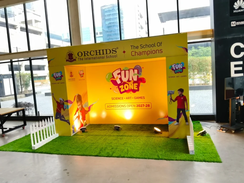 MARK Events & Exhibitions | #1 Event Management Company in Hyderabad 19 Orchids International School Fun Zone activation stall by MARK Events